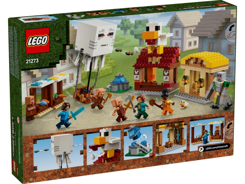 LEGO Minecraft - Balón v podobe ďatľa a útok na dedinu