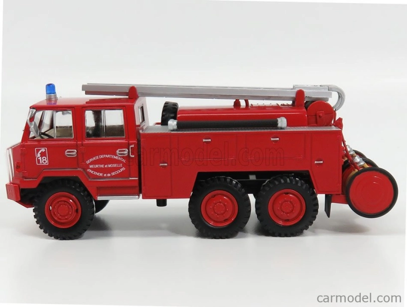 Edicola Berliet Ff 6x6 Fpt Hr Tanker Truck Požiarne vozidlo Vigili Del Fuoco Service Departemental Secours 1971 1:43 Červená