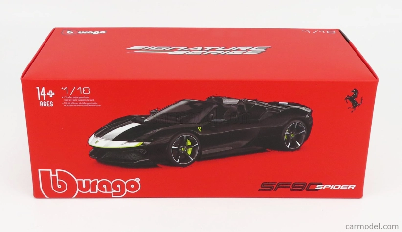 Bburago Ferrari Sf90 Stradale Spider Assetto Fiorano 2019 1:18 Black