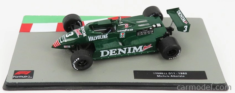 Edicola Tyrrell F1 011 Denim N 3 Sezóna Gp 1982 Michele Alboreto 1:43 Zelená