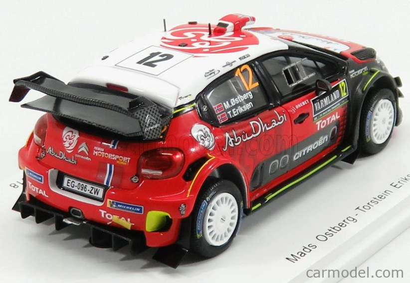 Spark-model Citroen C3 Wrc Team Citroen Total Abu Dhabi Wrt N 12 Rally Suede 2018 M.ostberg - T.erksen 1:43 Červená čierna biela