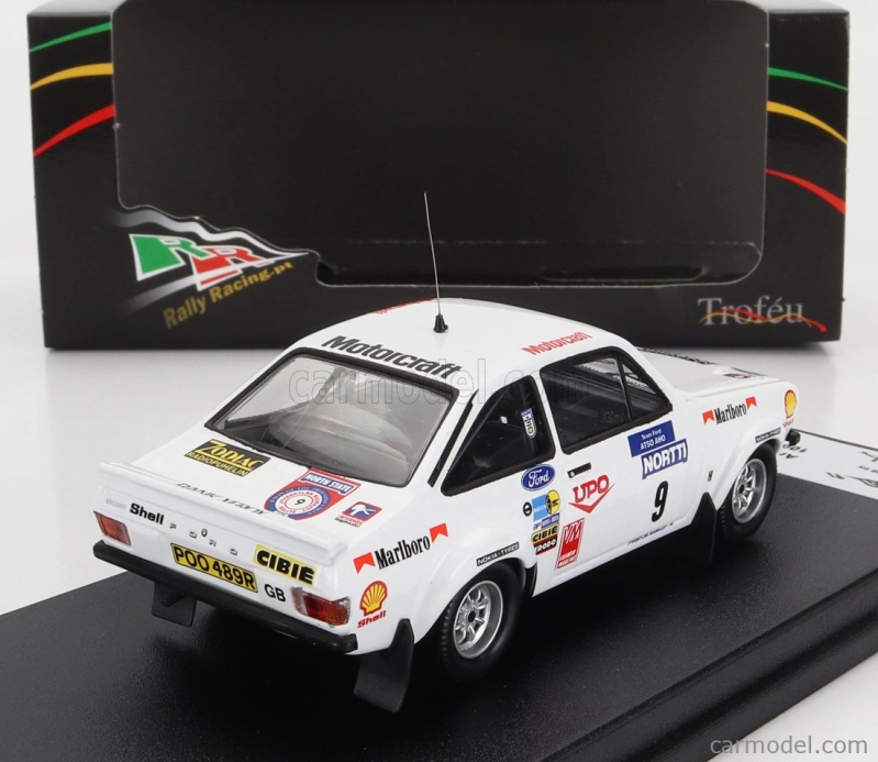 Trofeu Ford england Escort Mkii (nočná verzia) N 9 Rally 1000 Lakes 1976 A.vatanen - A.aho 1:43 Biela červená