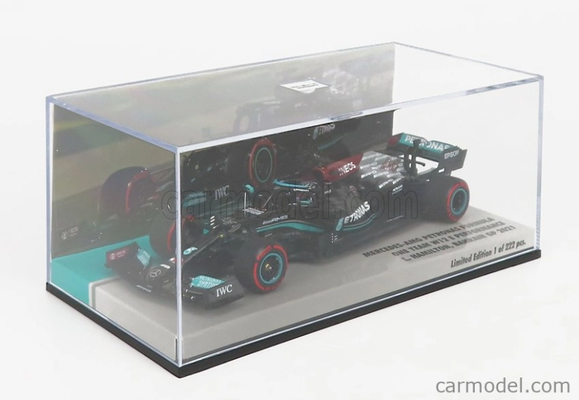 Minichamps Mercedes gp F1 W12 Mercedes M12 Eq Power+ Team Amg Petronas Motorsport Formula One N 44 Winner Bahrain Gp 2021 Lewis Hamilton 1:43 Black Green