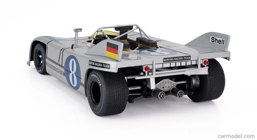 Werk83 Porsche 908/03 Spider Team Martini Racing N 8 Targa Florio 1971 Vic Elford - Gerard Larrousse 1:18 Stříbrná Modrá