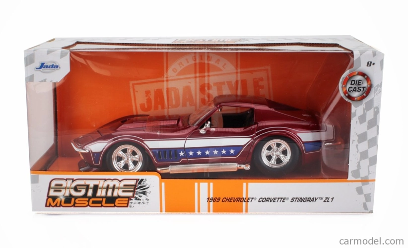 Jada Chevrolet Corvette Zl1 Stingray Coupe 1969 1:24 červená