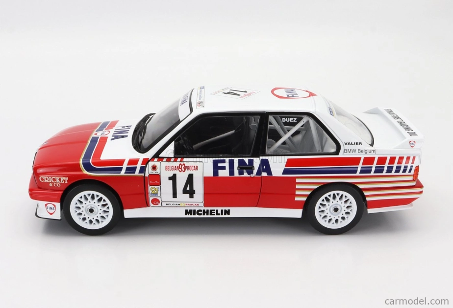 Solido BMW radu 3 (e30) N 14 Belgicko Procar 1993 Marc Duez 1:18 Červená biela