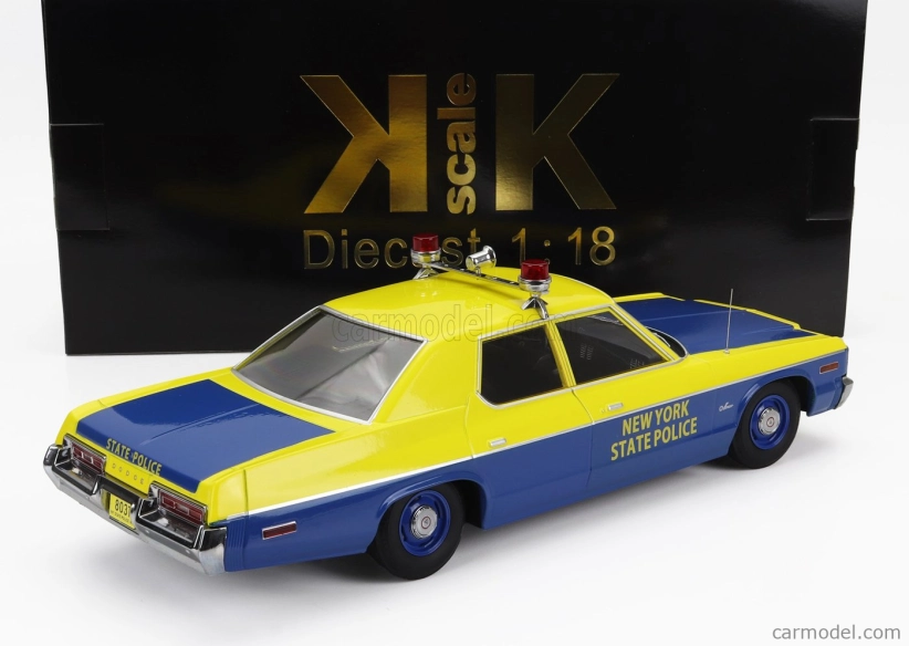 Dodge Monaco New York State Police 1974 v mierke 1:18 žlto-modrá