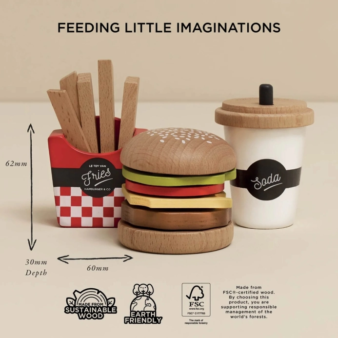 Le Toy Van Gurmánská sada s hamburgerem