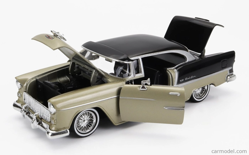 Motor-max Chevrolet Bel Air 1955 1:24 zlatý čierny