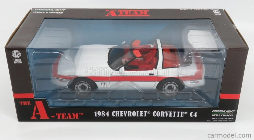 Greenlight Chevrolet Corvette C4 The A-team 1984 1:18 Bílá Červená