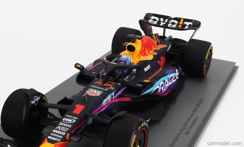 Iskrový model Red bull F1 Rb19 Team Oracle Red Bull Racing N 1 Majster sveta Miami Gp 2023 Max Verstappen 1:18 Matt Blue