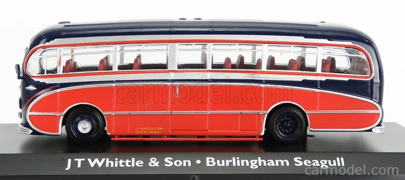 Edicola Leyland Tiger Cub Autobus Burlingham Seagull Coach Jt Whittle & Son 1951 1:72 Červená Černá