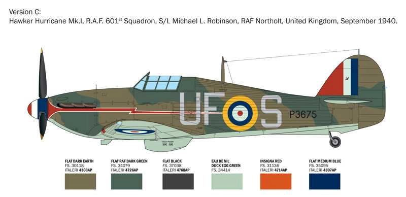 Italeri Hawker Hurricane Mki Military Airplane 1:48 /