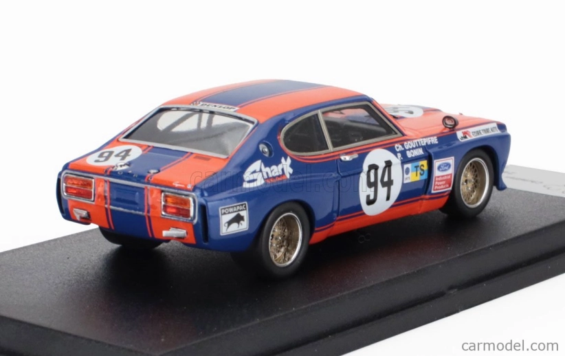 Trofeu Ford england Capri 2600 Rs Team Ecurie Tours Auto N 94 24h Le Mans 1975 Christian Gouttepiffre - Jean Pierre Bodin 1:43 Modrá Oranžová