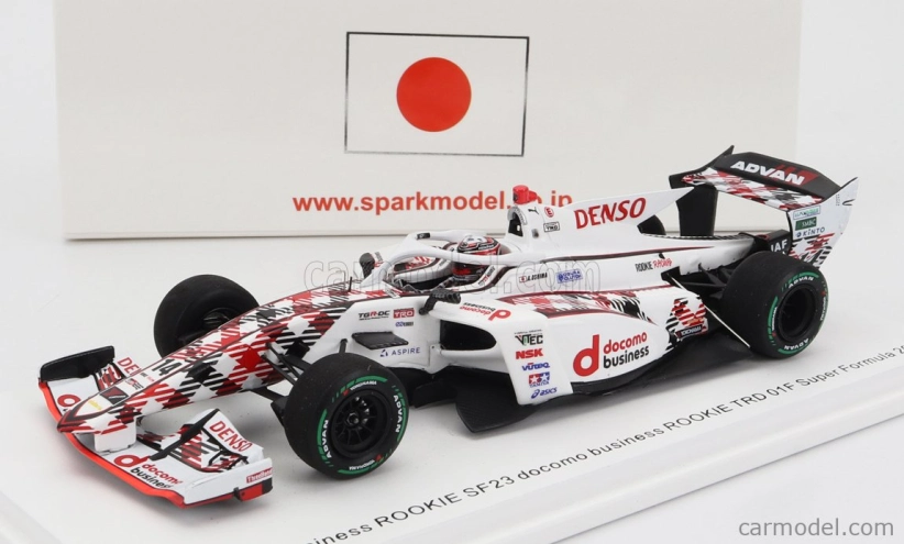 Spark-model Dallara Sf23 Toyota Trd01f Team Denso Rookie Racing N 14 Super Formula Season 2023 Kazuya Oshima 1:43 Bílá Červená Černá