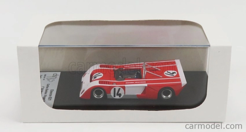 Trofeu Chevron B21 N 14 Víťaz 6h Nova Lisboa 1972 C.santos - R.heavens 1:43 Červená biela