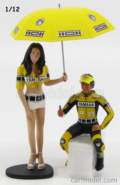 Minichamps Figúrky Pilot Valentino Rossi E Ombrellina Gp Laguna Seca 2005 1:12 Yellow Black