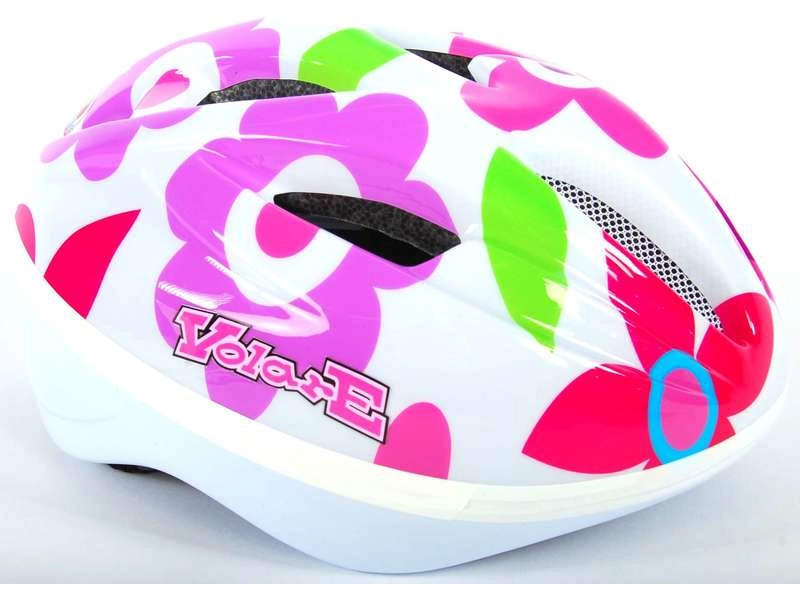 Volare - Dětská přilba Deluxe 51-55cm květiny bílá