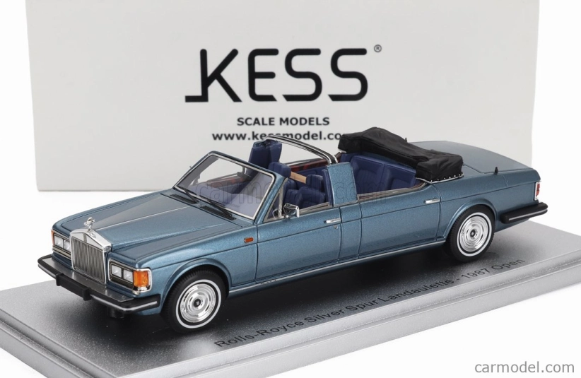Kess-model Rolls royce Silver Spur Landaulette Semicovertible Open 1987 1:43 Blue Met Black