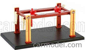 Greenlight Accessories Busted Knuckle Garage Set Officina - Ponte Sollevatore Auto - Four Post Lift 1:64 Žlutě Hnědá