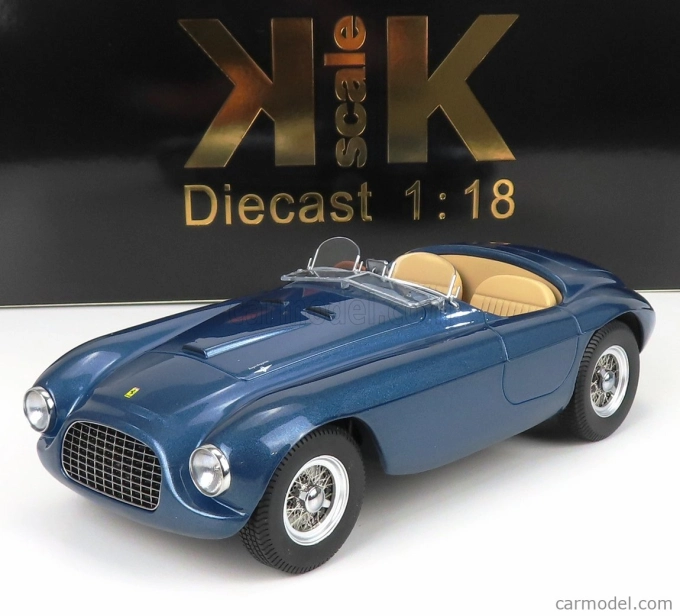 Kk-scale Ferrari 166mm Barchetta Spider 1949 1:18 Modrá