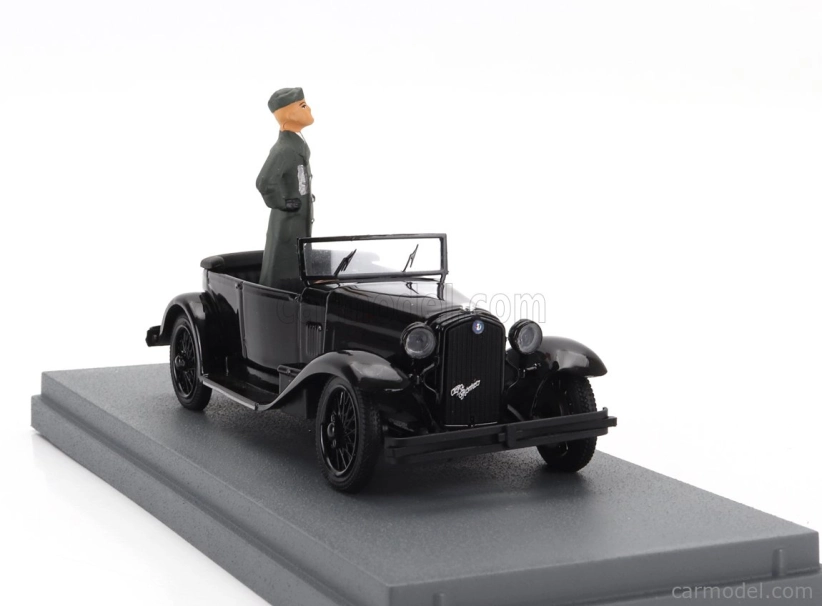 Rio-models Alfa romeo 1750 Torpedo Spider Milano 1944 With Benito Mussolini Figure 1:43 Black
