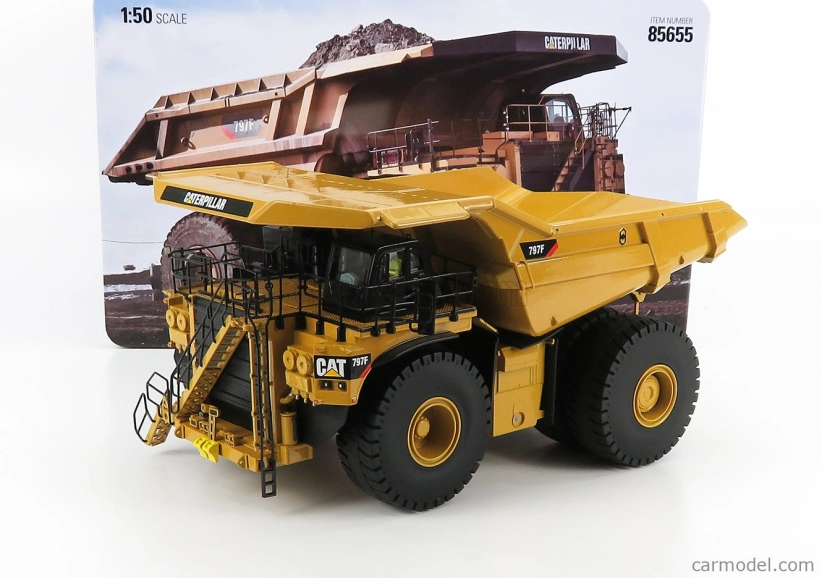 Dm-models Caterpillar Cat797f Cassone Ribaltabile Cava Mineraria - Mining Truck 1:50 Žlutá Černá