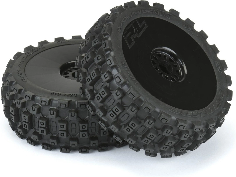 Kolesá Pro-Line 3,3", pneumatiky Badlands MX M2 Buggy, čierny disk H17 (2)
