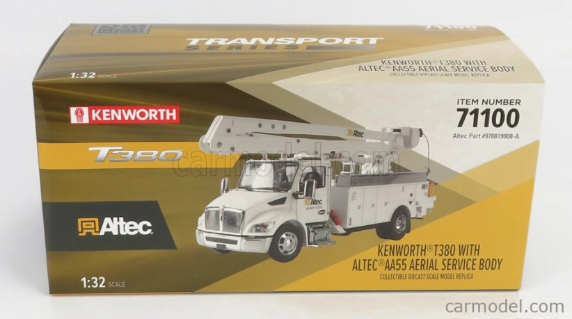 Dm-models Kenworth T380 Truck Altec Aa55 Gru Crane Elevator Con Piattaforma Cestello 2010 1:32 Bílá