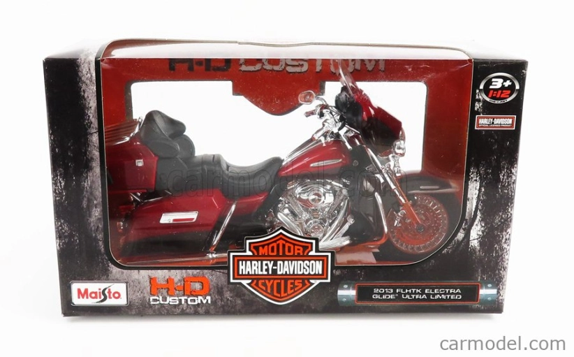 Maisto Harley Davidson Flhtk Electra Glide Ultra Limited 2013 1:12 Red Met Black