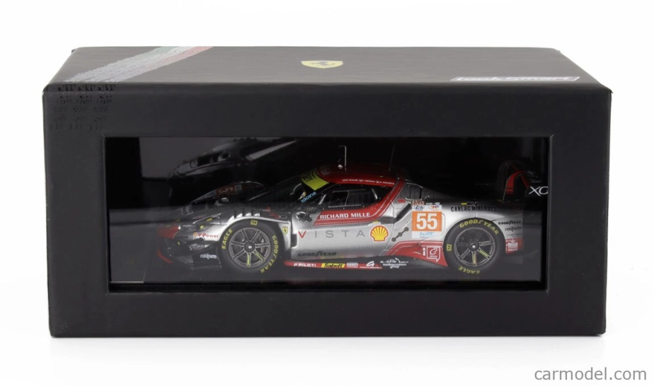Looksmart Ferrari 296 Gt3 3.0l Turbo V6 Team Vista Af Corse N 55 24h Le Mans 2024 Alessio Rovera - Francois Heriau - Simon Mann 1:43 Silver Red
