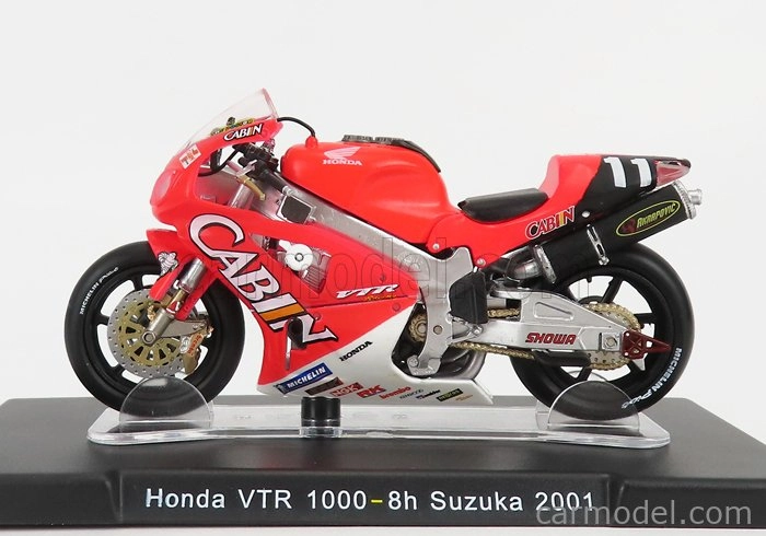 Edicola Honda Vtr1000 Team Cabin Honda N 11 Víťaz 8h Suzuka 2001 Valentino Rossi 1:18 Červená Biela