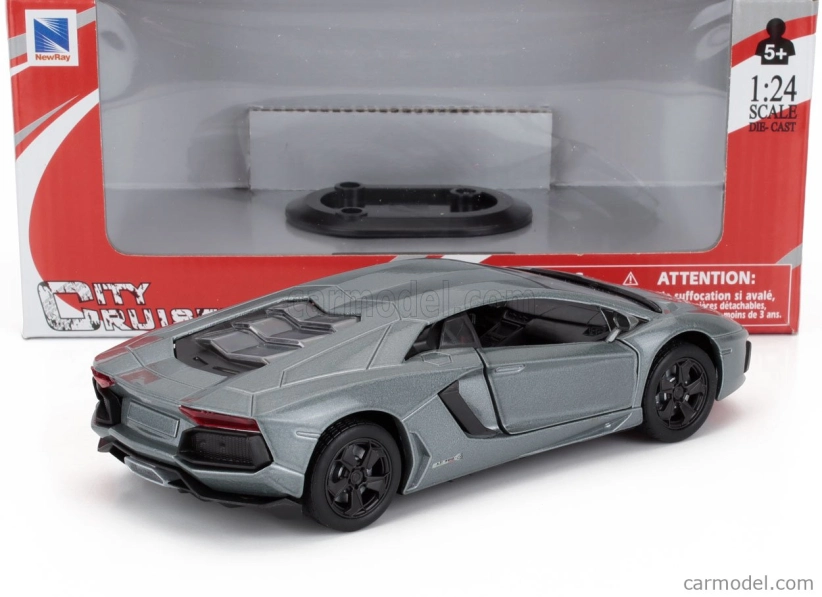 Newray Lamborghini Aventador Lp700-4 2011 1:24 Grey Met