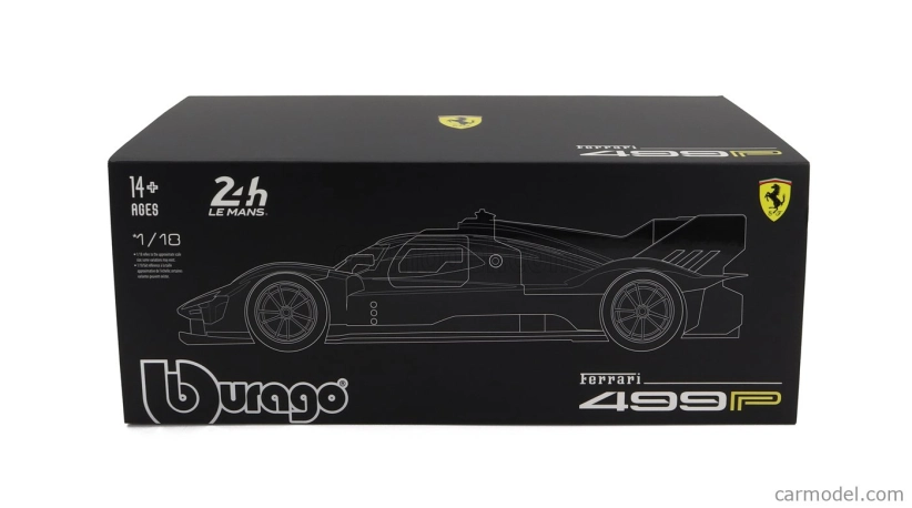 Bburago Ferrari 499p 3.0l Turbo V6 Team Ferrari Af Corse N 51 Winner 24h Le Mans 2023 Alessandro Pier Guidi - James Calado - Antonio Giovinazzi - With Showcase - Exclusive Carmodel 1:18 Červená Žlutá Černá
