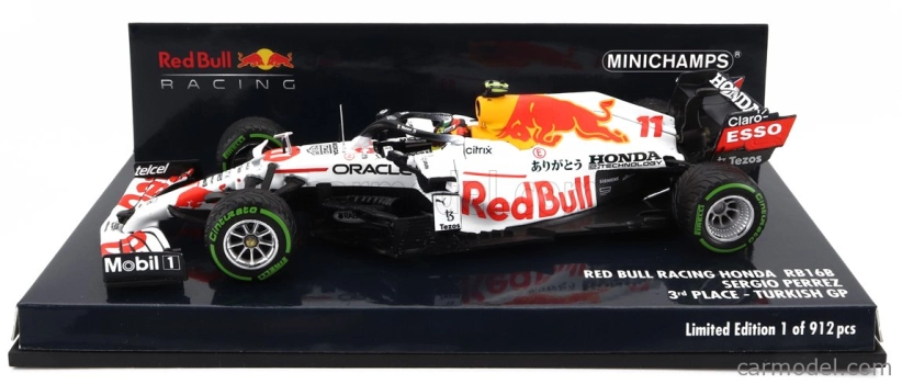 Minichamps Red bull F1 Rb16b Honda Ra620h Team Aston Martin N 11 3. GP Turecka 2021 Sergio Perez 1:43 Bielo-červená