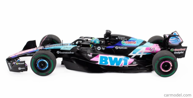 Solido Alpine F1  A524 Team Bwt Alpine N 31 Brazilian Gp 2024 Esteban Ocon 1:18 Černá Modrá Růžová