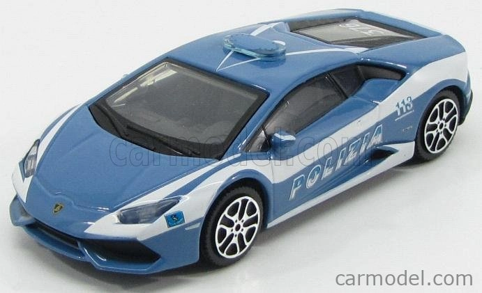 Bburago Lamborghini Huracan Lp610-4 Polizia 2014 1:43 Světle Modrá Bílá