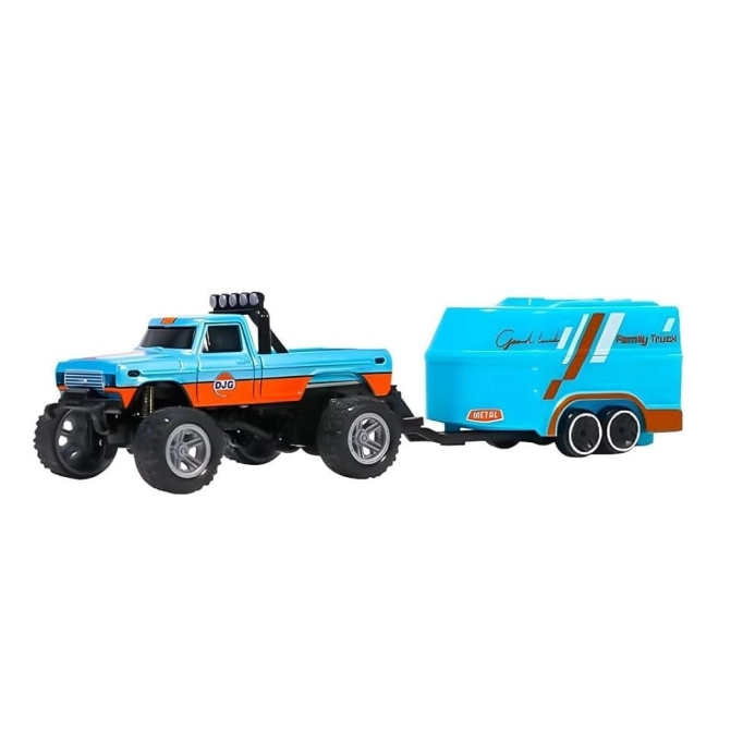 RC Monster Truck kovový s přívěsem 1:64 RTR LED Tempomat 2,4GHz