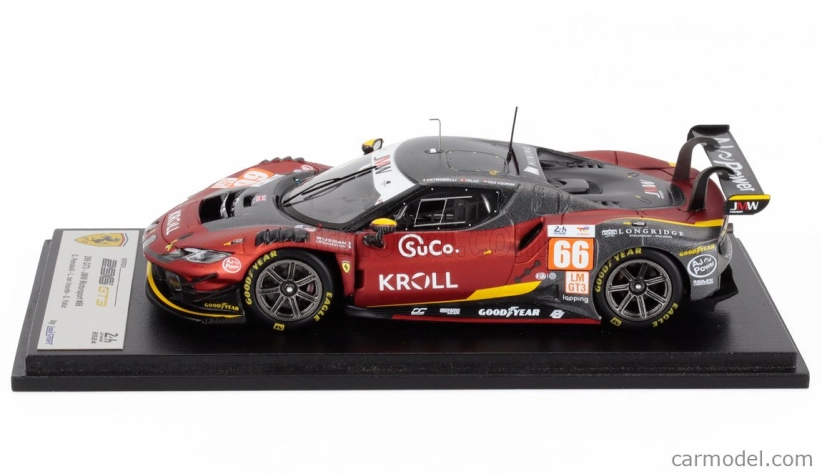 Looksmart Ferrari 296 Gt3 3.0l Turbo V6 Team Jmw Motorsport N 66 24h Le Mans 2024 Giacomo Petrobelli - Larry Ten Voorde - Salih Yoluc 1:43 Červená Černá