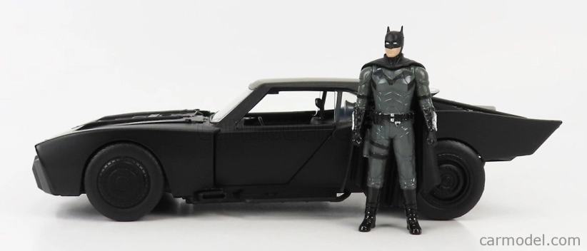 Jada Batman Batmobile With Figure 2022 - The Batman Movie 1:18 Matt Black