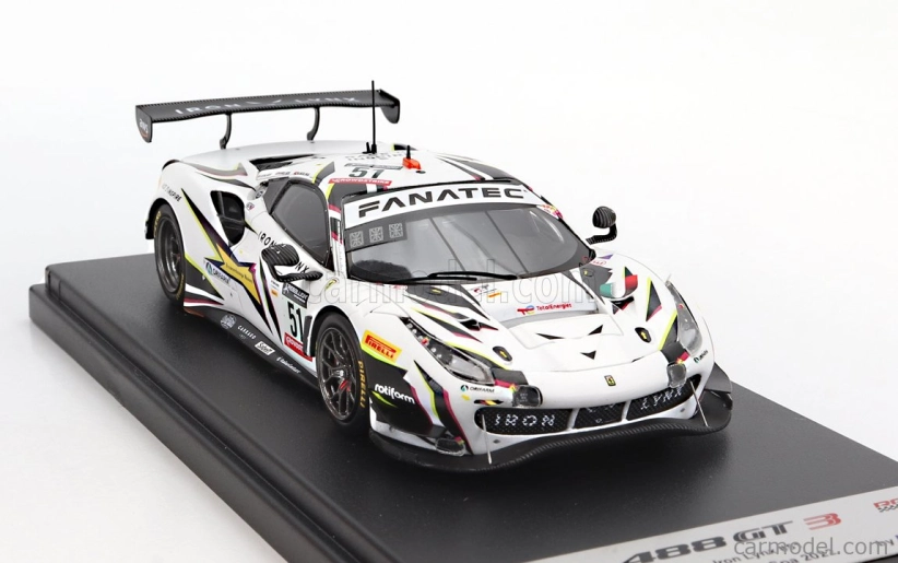 Looksmart Ferrari 488 Gt3 Evo 3.9l Turbo V8 Team Iron Lynx N 51 9. 24h Spa 2022 James Calado - Miguel Molina - Nicklas Nielsen 1:43 Biela čierna