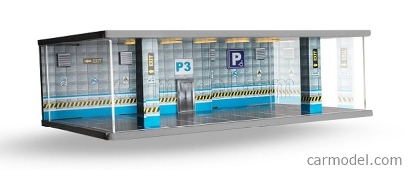 Atlantic Vetrina vitrína Dioráma Parcheggio Terzo Piano - Parkovisko P3 Modrá podlaha - autá nie sú súčasťou balenia - Dĺžka Cm 43,0 X Šírka Cm 25,0 X Výška Cm 14,0 1:64 Rôzne