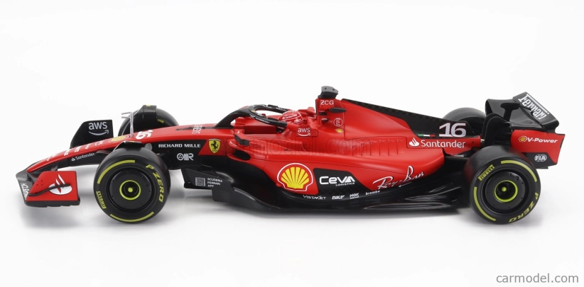 Bburago Ferrari F1 Sf-23 Team Scuderia Ferrari N 16 2023 Charles Leclerc 1:18, červená