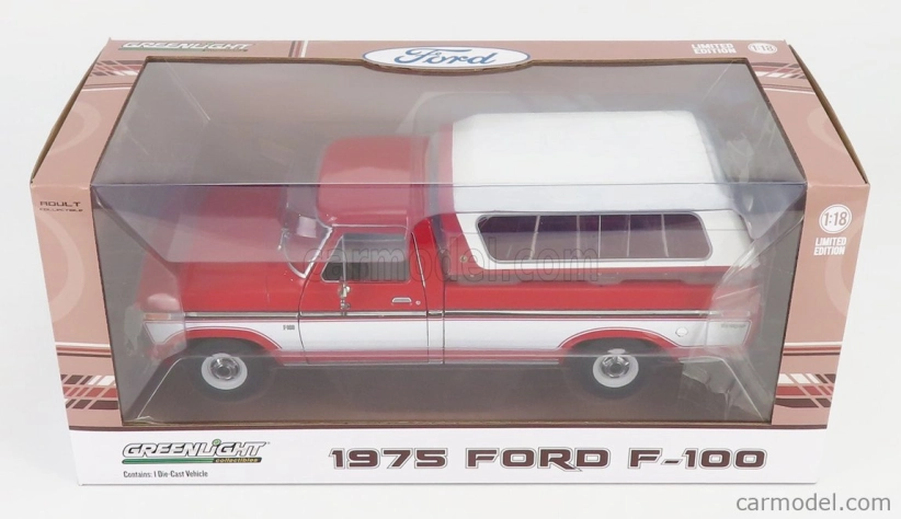 Greenlight Ford usa F-100 Pick-up 1956 Closed 1975 1:18, červená