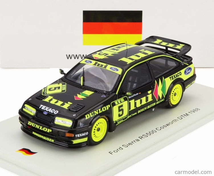 Spark-model Ford england Sierra Rs500 Cosworth N 5 Dtm 1988 Manuel Reuter 1:43 Black Yellow