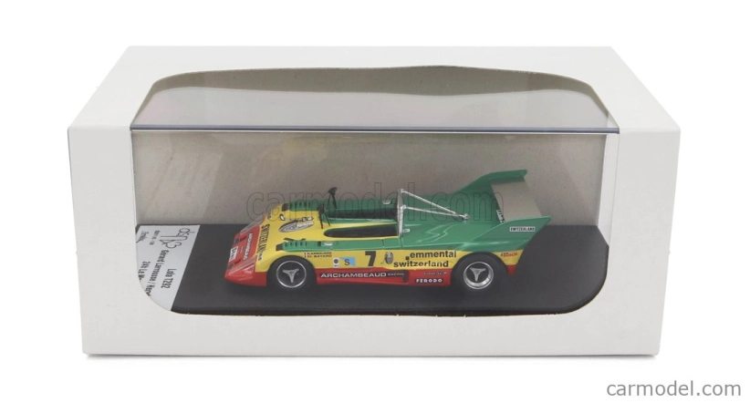 Trofeu Lola T292 Ford Cosworth Dfv 3.0l V8 N 7 Test 24h Le Mans 1973 Gerard Larrousse - Herve Bayard 1:43 Zelená Žlutá Červená
