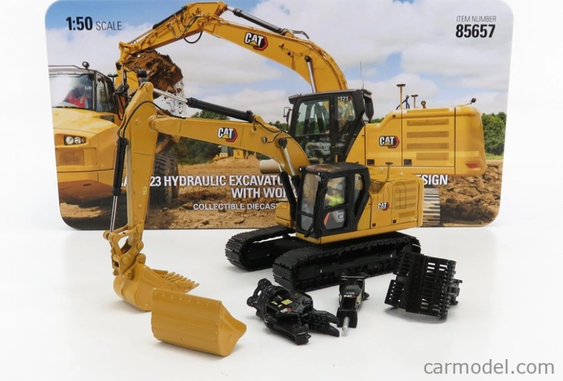 Dm-models Caterpillar Cat323 Escavatore Cingolato - Tractor Hydraulic Excavator 1:50 Žlutá Černá