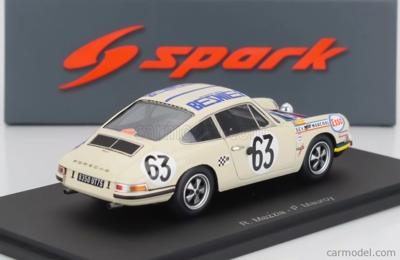 Spark-model Porsche 911s Coupe 1991cc S6 Team M.martin N 63 24h Le Mans 1969 Rene Mazzia - Pierre Mauroy 1:43 Bílá Zelená