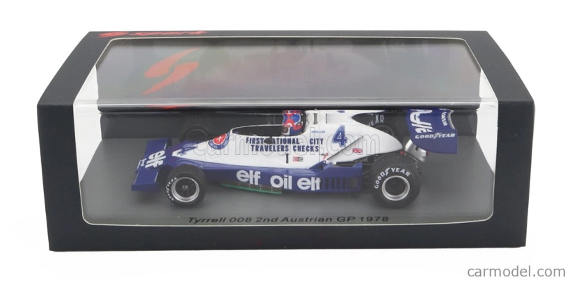 Spark-model Tyrrell F1 008 N 4 2nd Austrian Gp 1978 P.depailler 1:43 Blue White