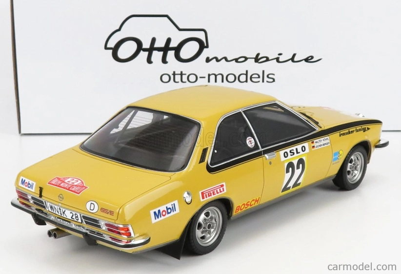 Otto-mobile Opel Commodore B Gs/e N 22 Rally Montecarlo 1974 W.rohrl - J.berger 1:18 Žlutá